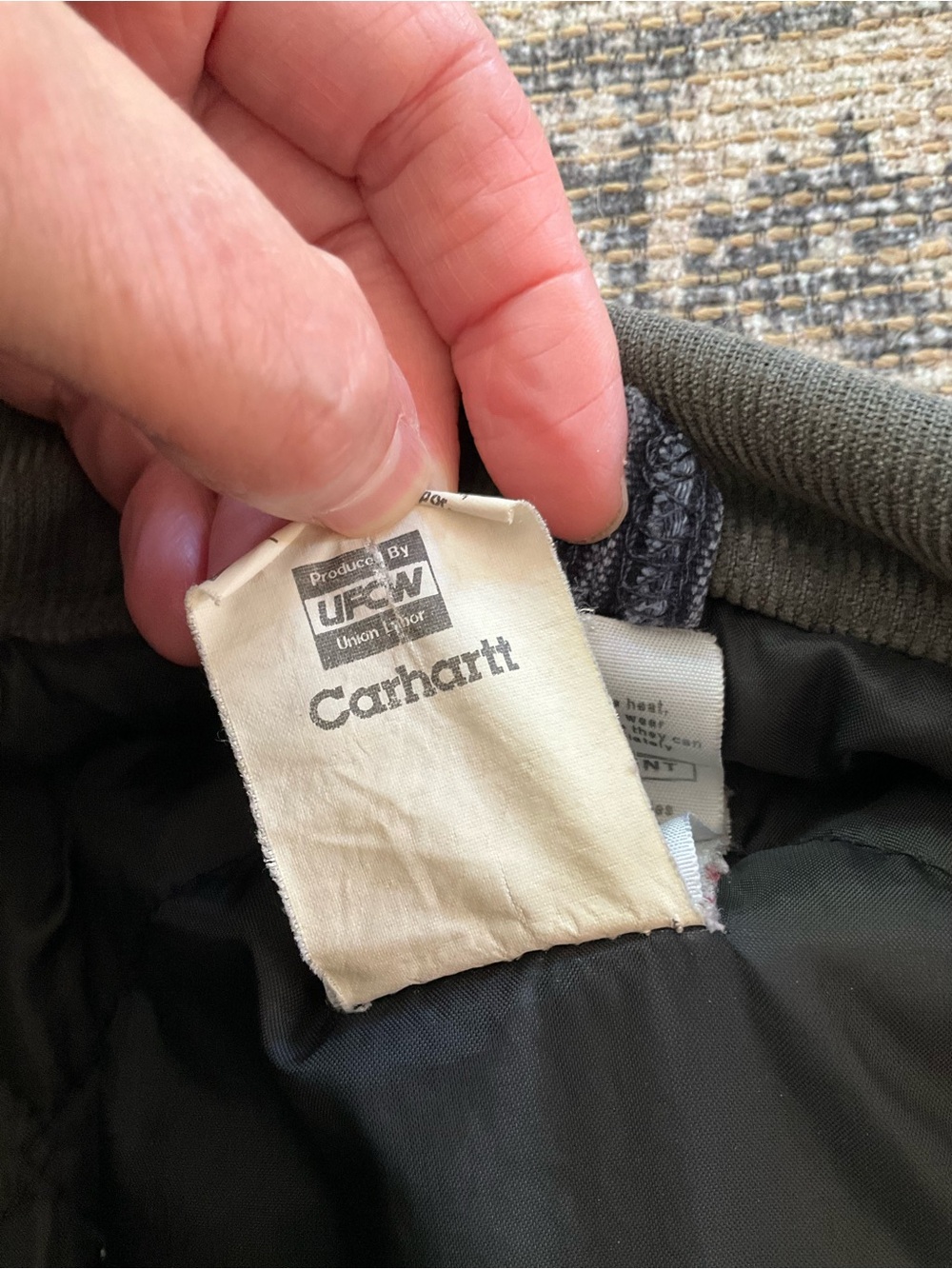 Vintage Carhartt Distressed Chore Jacket Navy Blue Mens Size L C26 MDT - Picture 10 of 16